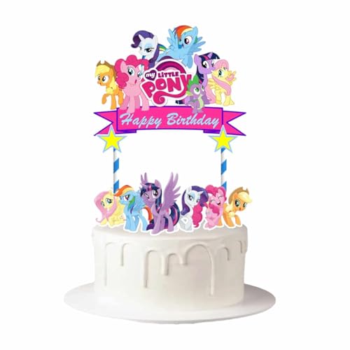 Regenbogen Pony Einhorn Geburtstag Kuchen Topper Kuchendekoration Selbstmontage von EMZEL