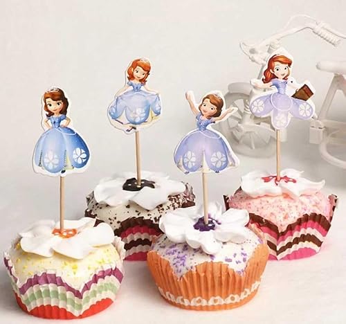 Sofia Die Erste Prinzessin Geburtstag Cupcake Topper Kuchen Dekoration 24 Stück Doppelseitig von EMZEL