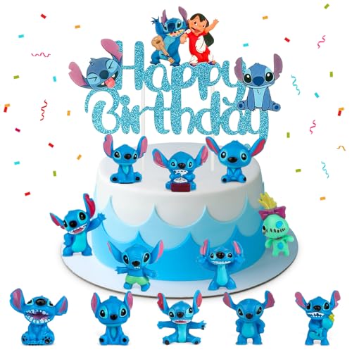 Stit-ch Tortendeko, 13 Stück Sti-tch Cartoon Cake Toppers, Sti-tch Mini Figuren Set, Sti-tch Cupcake Figuren, Sti-tch thema Figuren Set, Sti-tch Cupcake Puppen, Geburtstag Deko für Kinder von ENAIAH