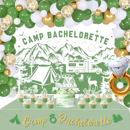 Camping Bachelorette Party Dekoration, Salbei grüne Ballon Girlande Kit Camp Bachelorette Backdrop Camp Bachelorette Supplies Ballons Mädchen Brautdusche Hochzeit Verlobungsparty von ENCETARDE