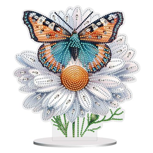 ENCOMAG DIY Diamond Painting Desktop Deko,Rose Schmetterling Blumen Vögel Tischdeko,Diamant Painting,Diamant Malerei Tisch Ornamente für Zuhause,Büro,Dekoration,Geschenk für Familie von ENCOMAG