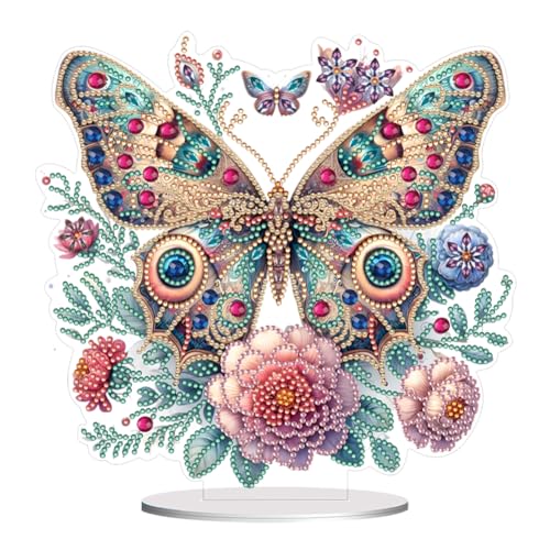 ENCOMAG Diamond painting Tisch Deko, Schmetterling Diamond Painting Ornamente,DIY 5d Diamant malerei Kits,Diamond art for adults,Diamant painting, Handgemachte Dekorative Ornamente von ENCOMAG