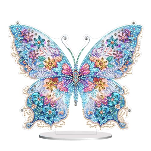 ENCOMAG Diamond painting Tisch Deko, Schmetterling Diamond Painting Ornamente,DIY 5d Diamant malerei Kits,Diamond art for adults,Diamant painting, Handgemachte Dekorative Ornamente von ENCOMAG