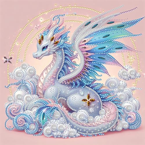 ENCOMAG Drachen Diamond Painting, 5D Diamant Painting Kits Bilder für Erwachsene, DIY Diamant Malerei Diamond Painting Kinder Bilder für Wanddekor 30x30cm von ENCOMAG