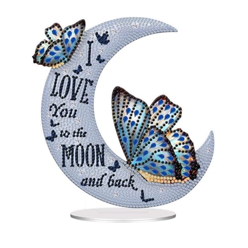 ENCOMAG Schmetterlings mond Diamond Painting Kinder Mädchen 5D Diamant Painting Bilder Kinder,Diamond Painting Tischdeko Ornamente Geschenk Mädchen Bastelset kinder ab 6 7 8 9 10 11 12 jahre von ENCOMAG