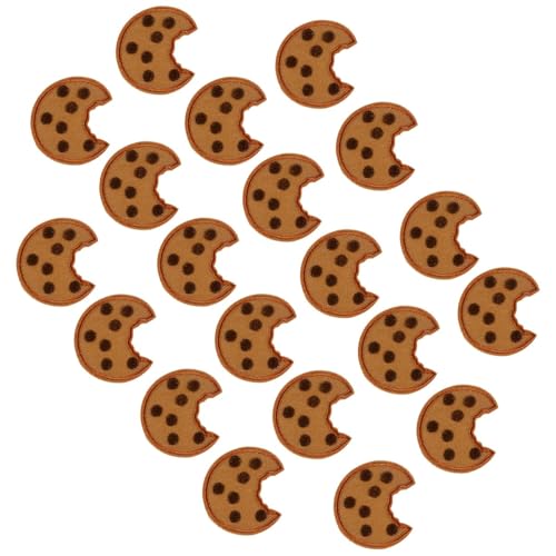 Cookie Aufnäher, Aufnäher zum Aufbügeln Kekse Stickerei Kleidung Patch Flicken, Dekorativer Keksaufnäher Patch Etikett Gebügeltes Gesticktes Abzeichen Für Kleidung, Jacke, Hut, Dekorationen(20pcs) von ENGFGH