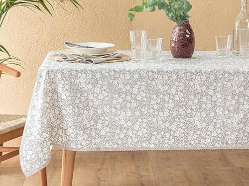 ENGLISH HOME Tischdecke Grün Rechteckig, Pflegeleicht Table Cloth, Abwaschbar Frühling Blumen Tischtuch für Küche, Esszimmer, Abendessen, Sprinkle Flowers, 150x220 cm von ENGLISH HOME