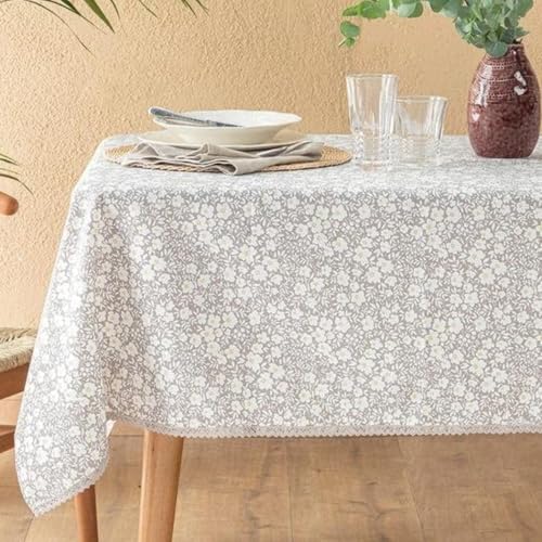 ENGLISH HOME Tischdecke Grün Rechteckig, Pflegeleicht Table Cloth, Abwaschbar Frühling Blumen Tischtuch für Küche, Esszimmer, Abendessen, Sprinkle Flowers, 150x220 cm von ENGLISH HOME