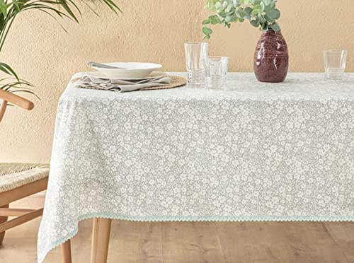 ENGLISH HOME Tischdecke Marineblau Rechteckig, Pflegeleicht Table Cloth, Abwaschbar Blumen Tischtuch für Küche, Esszimmer, Abendessen, Belleza, 150x200 cm von ENGLISH HOME