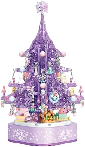 ENPUSI Weihnachtsbaum Bausatz Modell, Klemmbausteine mit Spieluhr, DIY Konstruktionsspielzeug für Kinder und Erwachsene (#2) von ENPUSI