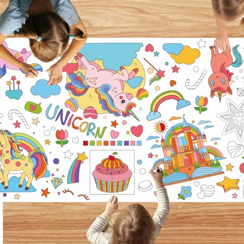 Giant Party Coloring Poster, 30 x 72 Inches Jumbo Coloring Banner/Table Cover for School Parties, Birthday Party, Special Events Decoration (Einhorn) von ENTHUR