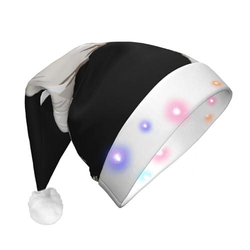 ENVEED Otter LED-beleuchteter Weihnachtsdekorationsmütze, für Erwachsene, Plüsch, leuchtende Weihnachtsmütze für Urlaubsspaß von ENVEED