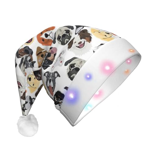 ENVEED Weihnachtsmütze mit LED-Beleuchtung, für Erwachsene, Plüsch, leuchtende Weihnachtsmütze für Urlaubsspaß von ENVEED
