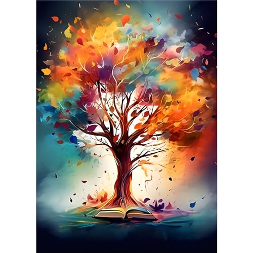 EOBROMD Diamond Painting Erwachsene Baum, 5D Diamant Painting Bilder Erwachsene Fantasie, DIY Diamond Painting Bilder Diamant Malerei Set für Wanddekoration 30x40cm von EOBROMD