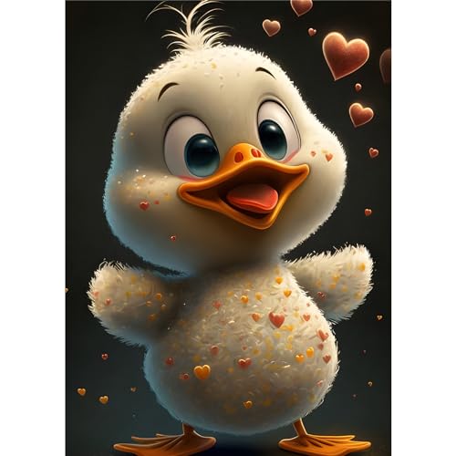 EOBROMD Diamond Painting Ente, 5D Diamant Painting Bilder für Erwachsene Tiere, DIY Liebe Diamant Malerei Set für Wanddekoration 30x40 cm von EOBROMD