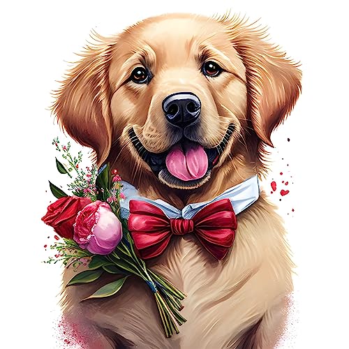 EOBROMD Diamond Painting Hunde, 5D Diamant Painting Bilder für Erwachsene Tiere, DIY Diamant Malerei Set für Wanddekoration 30x40 cm von EOBROMD