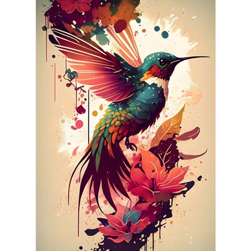 EOBROMD Diamond Painting Erwachsene Kolibri, 5D Diamant Painting Bilder Erwachsene, DIY Diamond Painting Bilder Diamant Malerei Tiere Set für Wanddekoration 30x40cm von EOBROMD