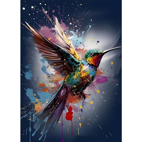 EOBROMD Diamond Painting Erwachsene Kolibri, 5D Diamant Painting Bilder Erwachsene Fantasie, DIY Diamond Painting Bilder Diamant Malerei Tiere Set für Wanddekoration 30x40cm von EOBROMD