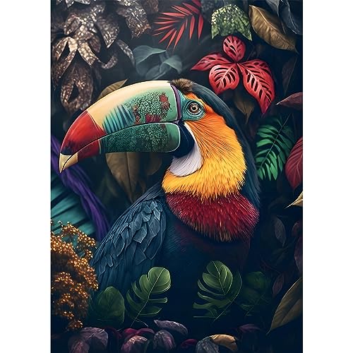 EOBROMD Diamond Painting Erwachsene Toucan, 5D Diamant Painting Bilder Erwachsene Tiere, DIY Diamond Painting Bilder Diamant Malerei Set für Wanddekoration 30x40cm von EOBROMD