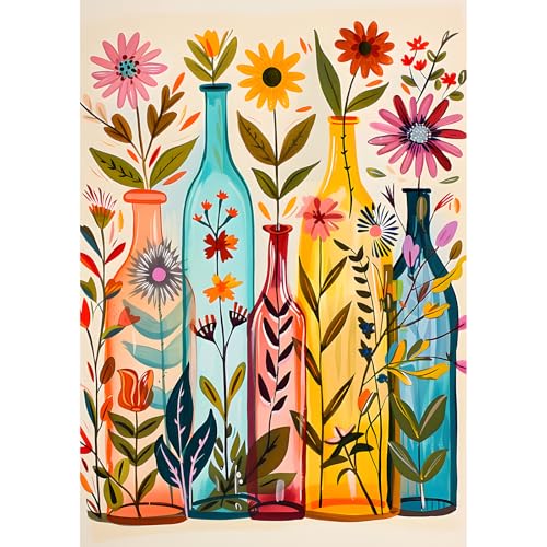 EOBROMD Diamond Painting Vase, 5D Diamant Painting Bilder für Erwachsene Blume, DIY Diamant Malerei Set für Wanddekoration 30x40 cm von EOBROMD