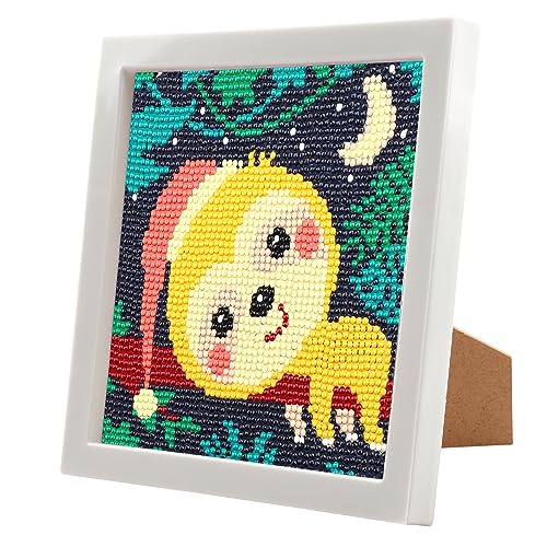 EOBROMD Faultier Diamond Painting Kinder, Diamond Painting mit Rahmen, 5D Diamant Painting Bilder Kinder Tiere, Diamant Painting Bilder Arts Craft für Home Decor Geschenk 18x18cm von EOBROMD