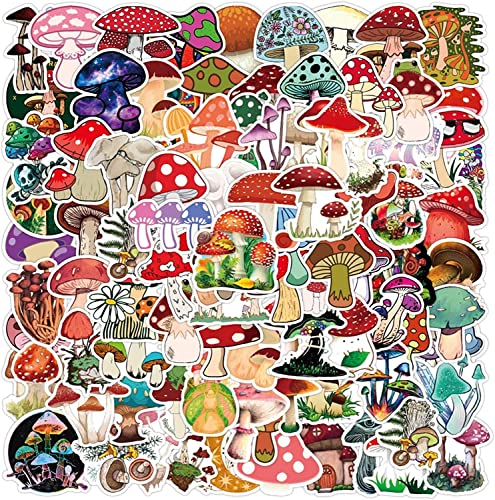 EOCOYAR Pilz Aufkleber 100 Stück, Pilz Sticker Set Wasserfest Aesthetic Vintage Sticker für Auto Laptop Fahrrad Koffer Helm Skateboard Motorrad Graffiti Anime Geeignet für Erwachsene Kinder von EOCOYAR