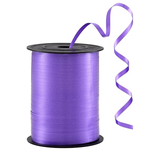 EODELLY Violettes Ringelband zum Basteln, 457 m, Geschenkverpackung, Luftballons, Haar und Floristen, schillernd, gekräuseltes und dünnes Band, 1,9 cm Geschenkband für Babyparty, Weihnachten (1 Rolle) von EODELLY