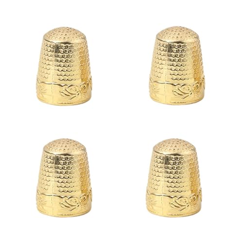 EODKSE Fingerschutz 4Pcs Nähfingerhut Metall Fingerspitze Fingerhut Nähen Quilten Handwerk DIY Nähwerkzeug für Handnähen Handarbeiten Stickerei, B von EODKSE