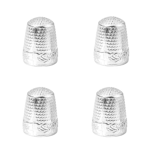 EODKSE Fingerschutz 4Pcs Nähfingerhut Metall Fingerspitze Fingerhut Nähen Quilten Handwerk DIY Nähwerkzeug für Handnähen Handarbeiten Stickerei, C von EODKSE