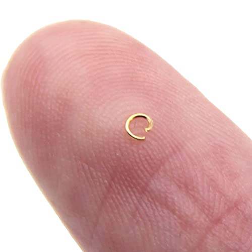 Binderinge, 3 mm, 18 Karat vergoldet, Edelstahl, offene Biegeringe für Miniatur-Schmuckherstellung (Gold, 3 mm) von EOGOW