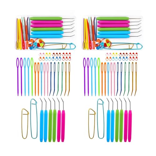 EOIKTIY Häkelset, Strickmarker, Kabelstricknadel, Nähmarker, Nähhalter für Häkeln, Stricken, 2 Stück von EOIKTIY