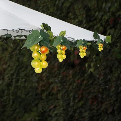 EONANT Solar Trauben String Licht im Freien wasserdichte 80LED Weinrebe hängende Beleuchtung Simulation Obst Dekoration kleine Tavernen Garten Sonnenschirm Schirm Hochzeit Party Licht (Grün) von EONANT