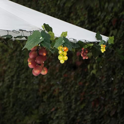 EONANT Solar Trauben String Licht im Freien wasserdichte 80LED Weinrebe hängende Beleuchtung Simulation Obst Dekoration kleine Tavernen Garten Sonnenschirm Schirm Hochzeit Party Licht (Lila/grün) von EONANT