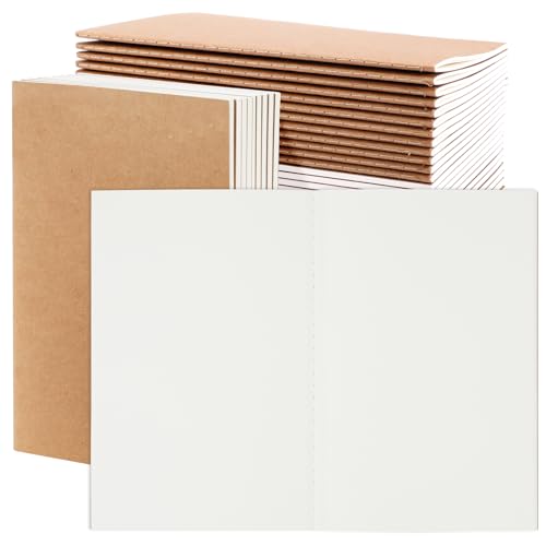 EOOUT 24 Stück KraftNotizbücher Tagebücher in Großpackung blanko PapierSkizzenbücher 60 Seiten 30 Blatt 80 g m² 216 x 149 cm A5Größe ReisetagebuchSet für Reisende Studenten und Bürobedarf von EOOUT