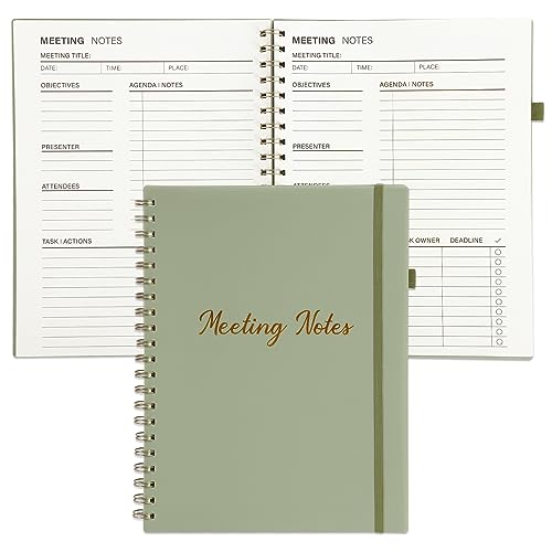 EOOUT Meeting Notebook, 160 Seiten, Spiralnotizbuch, halten Sie Agendas on Track Office Planner Supplies, Frauen & Männer, professionelle Verwaltung von Geschäftsprojekten von EOOUT