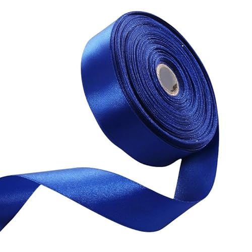 Marineblaues Band, 2,5 cm, 250 Yards, einfarbige Stoffbandrollen mit hoher Dichte, ideal zum Verpacken von Geschenken, Nähen, DIY-Schleifen, Weihnachten, Hochzeit (Marineblau) von EOOXEKFX