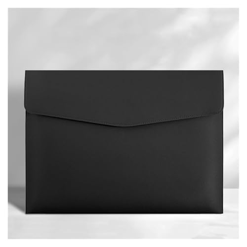 Leder-Umschlag-Geldbörse, Leder-Dokumentenhalter, Aktenordner, Leder-Umschlagetui, A4, Business-Büro-Ordner, 4 Stück Leder-Aktentasche for Dokumente (blau)(Black) von EPASHA