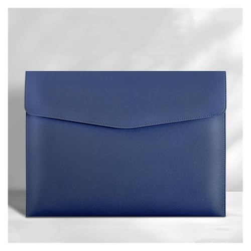 Leder-Umschlag-Geldbörse, Leder-Dokumentenhalter, Aktenordner, Leder-Umschlagetui, A4, Business-Büro-Ordner, 4 Stück Leder-Aktentasche for Dokumente (blau)(Blue) von EPASHA