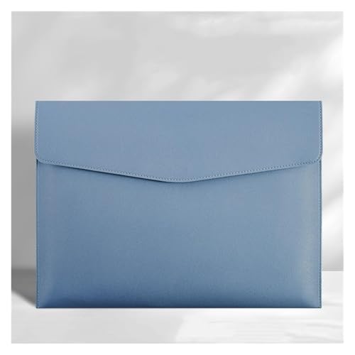 Leder-Umschlag-Geldbörse, Leder-Dokumentenhalter, Aktenordner, Leder-Umschlagetui, A4, Business-Büro-Ordner, 4 Stück Leder-Aktentasche for Dokumente (blau)(Light Blue) von EPASHA