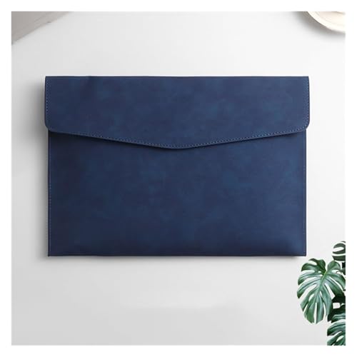 Leder-Umschlag-Geldbörse, Leder-Dokumentenhalter, Aktenordner, Leder-Umschlagetui, A4-Papier-Ordnertaschen, Leder-Aktentaschen for Dokumente (rot)(Blue) von EPASHA