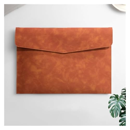 Leder-Umschlag-Geldbörse, Leder-Dokumentenhalter, Aktenordner, Leder-Umschlagetui, A4-Papier-Ordnertaschen, Leder-Aktentaschen for Dokumente (rot)(Brown) von EPASHA