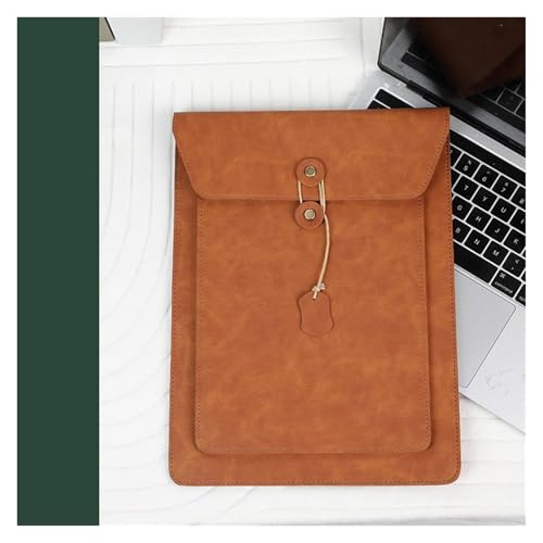 Leder-Umschlag-Geldbörse, Leder-Dokumentenhalter, Aktenordner, Leder-Umschlagetui, Computertasche, Leder-Laptop-Innentasche, Retro, einfache Tablet-Aufbewahrungstasche für(Brown) von EPASHA