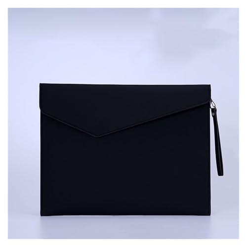 Leder-Umschlag-Geldbörse, Leder-Dokumentenhalter, Aktenordner, Leder-Umschlagetui, Studenten-Organizer, Business-Aktenordner, Datentasche for Dokumente (blau)(Black) von EPASHA