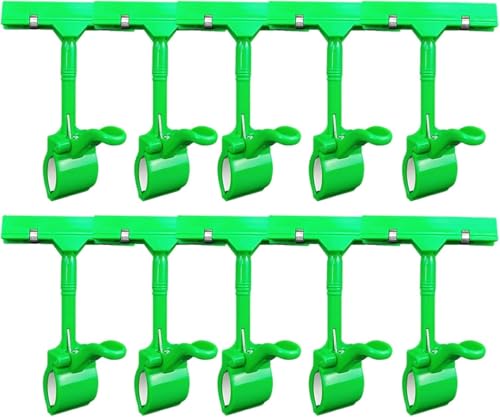 Schilderhalter for Anklipsen – 10er-Pack, um 360° drehbarer Preiskartenständer, Displayhalter aus Kunststoff mit Doppelclip for Einzelhandelsgeschäft, Supermarkt, Büro(Green) von EPASHA