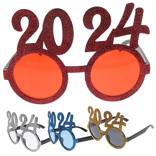 EPIGEIST 1 Satz 2024 Brille Silvester Brille Neon-partyzubehör Glitzerbrille Für Das Neue Jahr Designer-sonnenbrillen Für Damen Sonnenbrillenneuheit 2024 Partybrille Ac-objektive 4 Stück von EPIGEIST