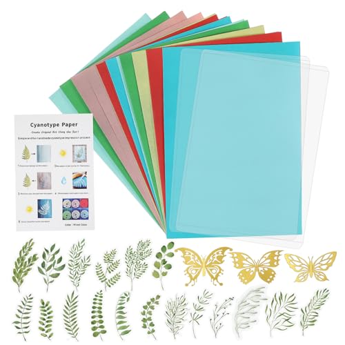 EPIGEIST 1 Satz Cyanotypie Druckpapier-Kits Sonnenpapier Kit zur Papierherstellung Gel-Druckset DIY Druckkit Farbige Druckpapiere DIY Druckpapier Fotodruck Papier Naturfaser-Papier von EPIGEIST