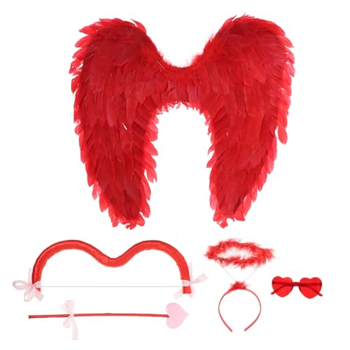 EPIGEIST 1 Set Engel Amor Kostüm Set Amor Bogen Pfeile Engelsflügel Und Kopfbedeckung Amor Outfits Foto Requisiten Für Valentinstag Halloween Cosplay Kostüm Requisite von EPIGEIST