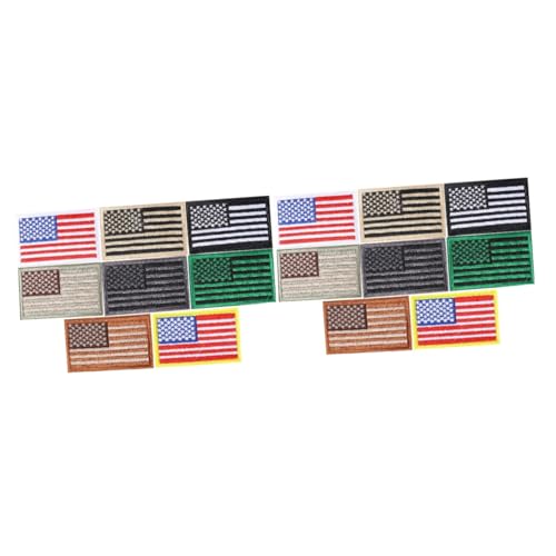 EPIGEIST 2 Sätze 2 Sätze Amerikanische Flagge Patch Cool Aufkleber US Pickle Patch Bestickt Union Jack Patch Insignia Stickerei Patches Applikation Retro Dekoration 8 Stück * 2 von EPIGEIST