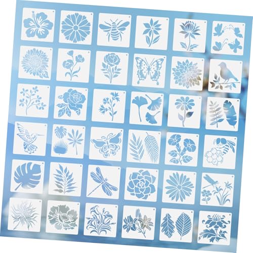 EPIGEIST 36Stücke Schablonen zum Malen Wiederverwendbare Zeichenvorlagen mit Blumen Vögeln und Bienen für Kreative Wanddekoration und Holzprojekte für Erwachsene EPIGEIST 36Stücke Schablonen zum Malen Wiederverwendbare Zeichenvorlagen mit Blumen Vögeln und Bienen für Kreative Wanddekoration und Holzprojekte für Erwachsene von EPIGEIST