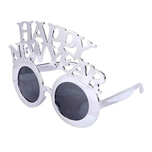 EPIGEIST HAPPYNEWYEAR Brillen new year neujahr Glänzend nachtbrille party sachen glasses Silvester Brille Frohes neues Jahr Partybrille Partyzubehör Neuartige Brillen Kostümzubehör Silver von EPIGEIST